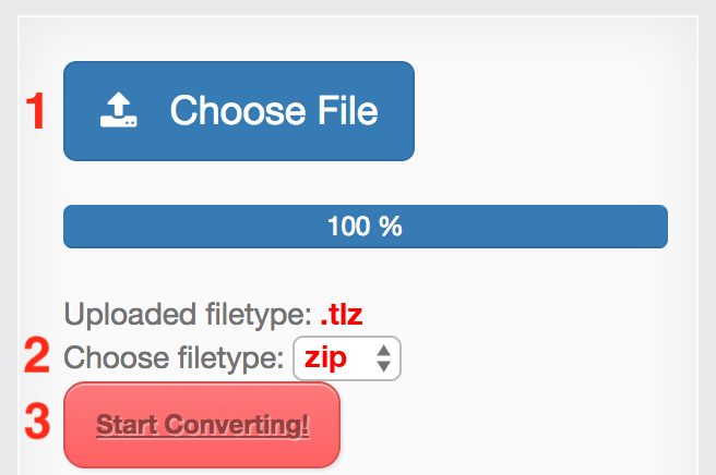 How to convert TLZ files online to ZIP